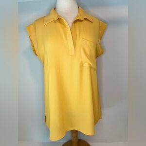 Everleigh Brand Gold Collared Shirt Large